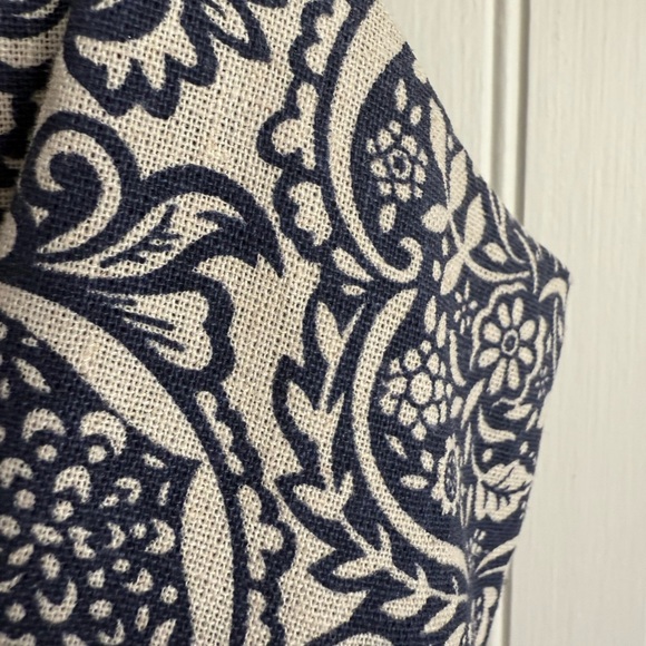 Skies Are Blue Dress Size Medium Navy and White Linen and Cotton - Picture 4 of 8